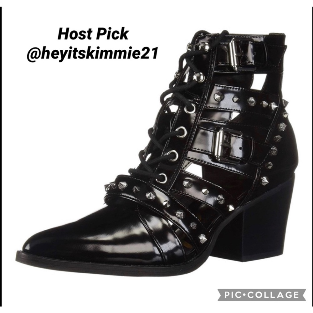 Sam Edelman black patent bootie with studs - Picture 2 of 16
